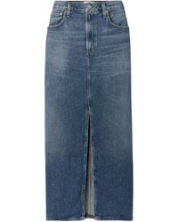 Agolde - Leif Mid-Rise Denim Maxi Skirt - Lyst