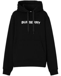 Burberry - Logo Printed Drawstring Hoodie - Lyst