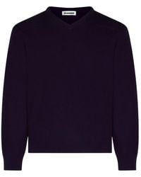 Jil Sander - V-Neck Long-Sleeved Jumper - Lyst