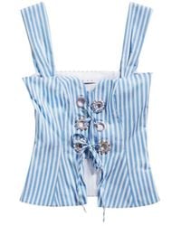 Area - Grommet Poplin Corset Top - Lyst
