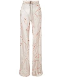 Rick Owens - Bias Paneled Printed Satin Pants - Lyst