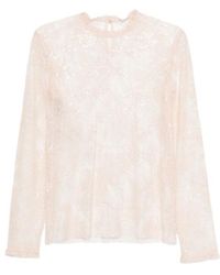 Alberta Ferretti - Long-Sleeve Lace T-Shirt - Lyst