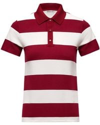 Moncler - Striped Short-Sleeved Polo Top - Lyst