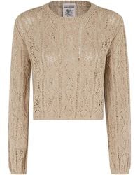 Semicouture - Semi Couture Open-Knit Cropped Knitted Sweater - Lyst