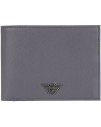 Emporio Armani - Logo-Plaque Bi-Fold Wallet - Lyst