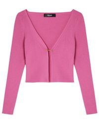 Versace - Safety Pin Fastened Cardigan - Lyst