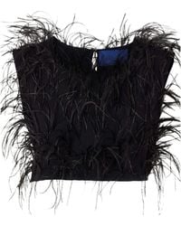 Sharon Wauchob - Cato Feather-Trimmed Silk Tank - Lyst