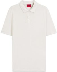 BOSS - Button-Front Linen-Blend Polo Shirt - Lyst
