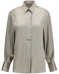 Brunello Cucinelli - Collared Long-Sleeved Shirt - Lyst