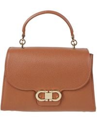 Ferragamo - Ferragamo Double Gancini Small Top Handle Bag - Lyst