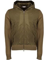 Moncler - Cardigan En Coton Kaki - Lyst