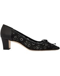 Manolo Blahnik - Martebal 50 Lace And Satin Pumps - Lyst