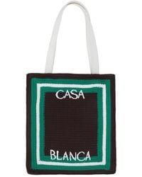 CASABLANCA - Logo-Embroidered Crochet-Knit Top Handle Bag - Lyst