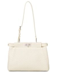 Fendi - Parchment-Colored Woven Leather Bag - Lyst