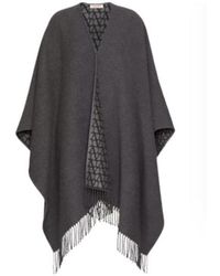 Valentino - V-Neck Fringed Edge Cape - Lyst