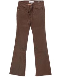 FRAME - Flared Leather Trousers - Lyst