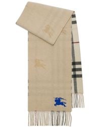 Burberry - Reversible Checked Fringed Scarf - Lyst