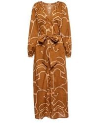 Johanna Ortiz - Printed Balloon-Sleeve Cotton Maxi Dress - Lyst
