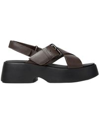 Camper - Tasha Buckled Leather Sandals - Lyst