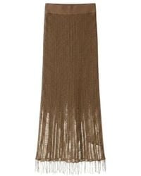 Uma Wang - Distressed Ribbed Knit Midi Skirt - Lyst