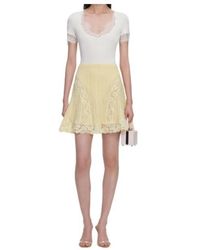 Self-Portrait - Lace Trim Mini Skirt - Lyst