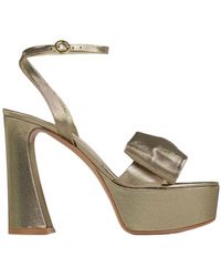 Gianvito Rossi - Bow-Tie Thick Sole Sandals - Lyst