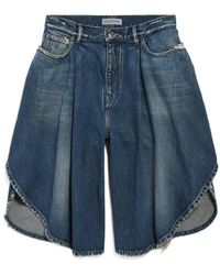 Balenciaga - Distressed Tulip Bermuda Shorts - Lyst