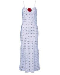 Rodarte - Floral-Appliqué Printed Silk Slip Dress - Lyst
