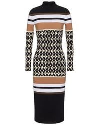 Valentino - Logo-Pattern Striped Dress - Lyst