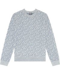 DIESEL - Logo-Jacquard Long-Sleeved Jumper - Lyst