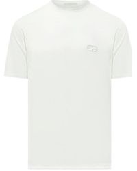Emporio Armani - エンポリオ アルマーニ ロゴ エンブロイダリー クルーネック Tシャツ - Lyst