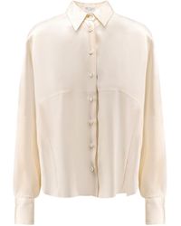 Brunello Cucinelli - Balloon-Sleeve Silk Shirt - Lyst