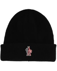 Moncler - Grenoble Logo Embroidered Knitted Beanie - Lyst