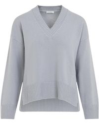 Peserico - Ribbed V-Neck Knitted Sweater - Lyst