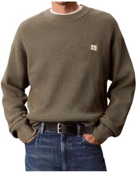 Calvin Klein - Cotton Waffle Knit Jumper - Lyst
