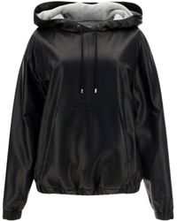 Saint Laurent - Leather Hooded Jacket - Lyst