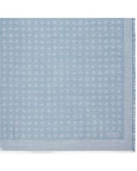 Fendi - Ff Jacquard Frayed-Edge Scarf - Lyst