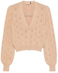 Twinset - Heart-Patterned Knit Cardigan - Lyst