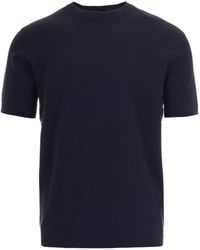 Emporio Armani - Crewneck Short-Sleeved Knitted T-Shirt - Lyst