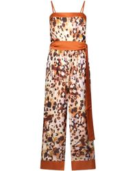 Liu Jo - Printed Satin Jumpsuit - Lyst
