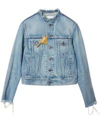 Celine - Collarless Denim Jacket - Lyst
