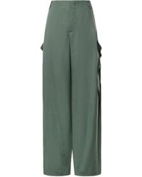 Alaïa - Alaïa Draped Wide-Leg Pants - Lyst