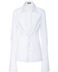 Ann Demeulemeester - Dart Detailed Tie-Fastened Shirt - Lyst