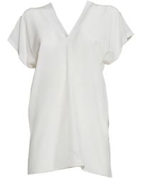 Aspesi - V-Neck Satin Blouse - Lyst