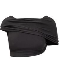CASABLANCA - Crepe Draped Crop Top - Lyst