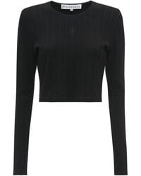 JW Anderson - Jw Anderson Logo Jacquard Cropped T-Shirt - Lyst