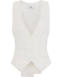 Elisabetta Franchi - Gabardine Button-Up Waistcoat - Lyst
