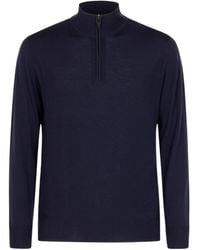 Canali - Half-Zip Knitted Sweater - Lyst
