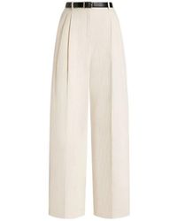 Dolce & Gabbana - Rustic Cotton And Linen Canvas Trousers - Lyst