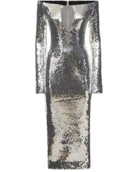 16Arlington - Sequined Tie-Up Dress - Lyst